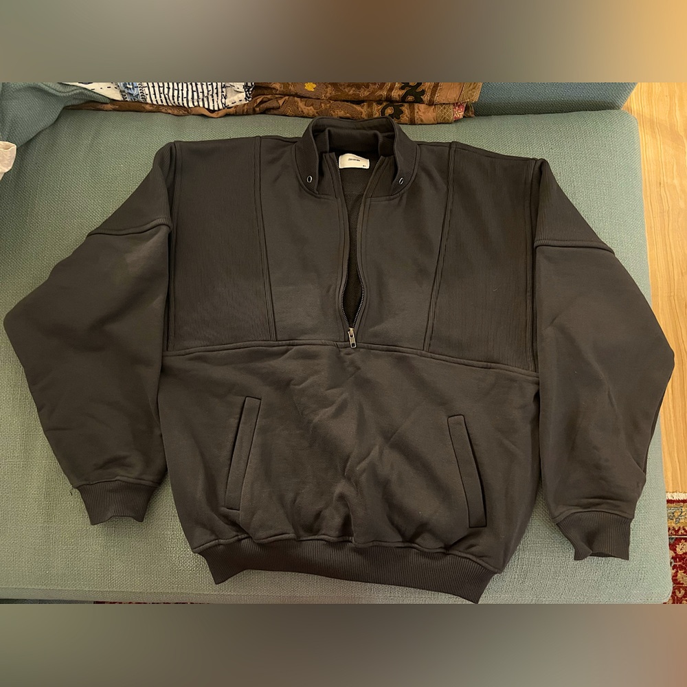Joah Brown Retro Half Zip in Black